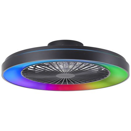 Brilliant - LED RGBW Stmievateľný stropný ventilátor MAZZARO LED/24W/230V 3000-6500K pr. 58 cm čierna + diaľkové ovládanie