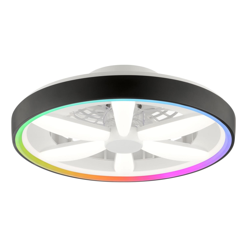 Brilliant - LED RGBW Stmievateľný stropný ventilátor so svetlom GAIANO LED/48W/230V 2700-6500K čierna + diaľkové ovládanie