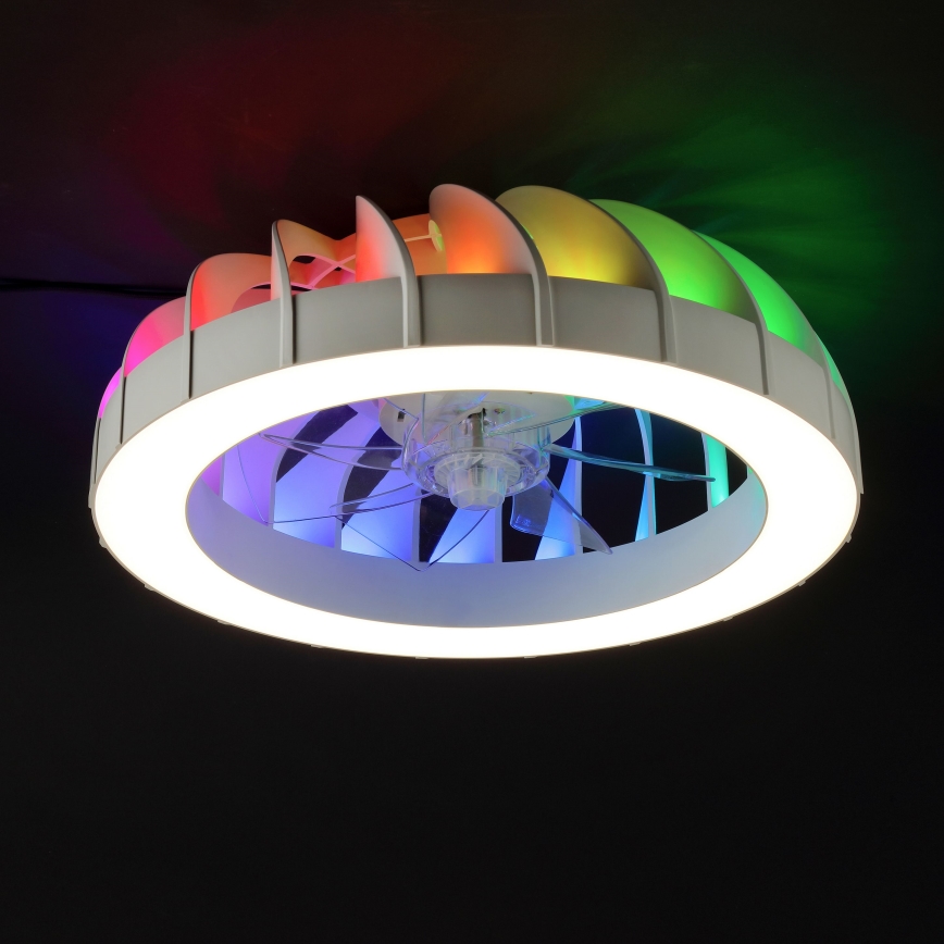 Brilliant - LED RGBW Stmievačná stropná ventilátor s osvetlením FANORA LED/30W/230V 2700-6500K pr. 46 cm biela + diaľkové ovládanie