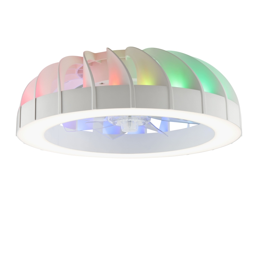 Brilliant - LED RGBW Stmievačná stropná ventilátor s osvetlením FANORA LED/30W/230V 2700-6500K pr. 46 cm biela + diaľkové ovládanie