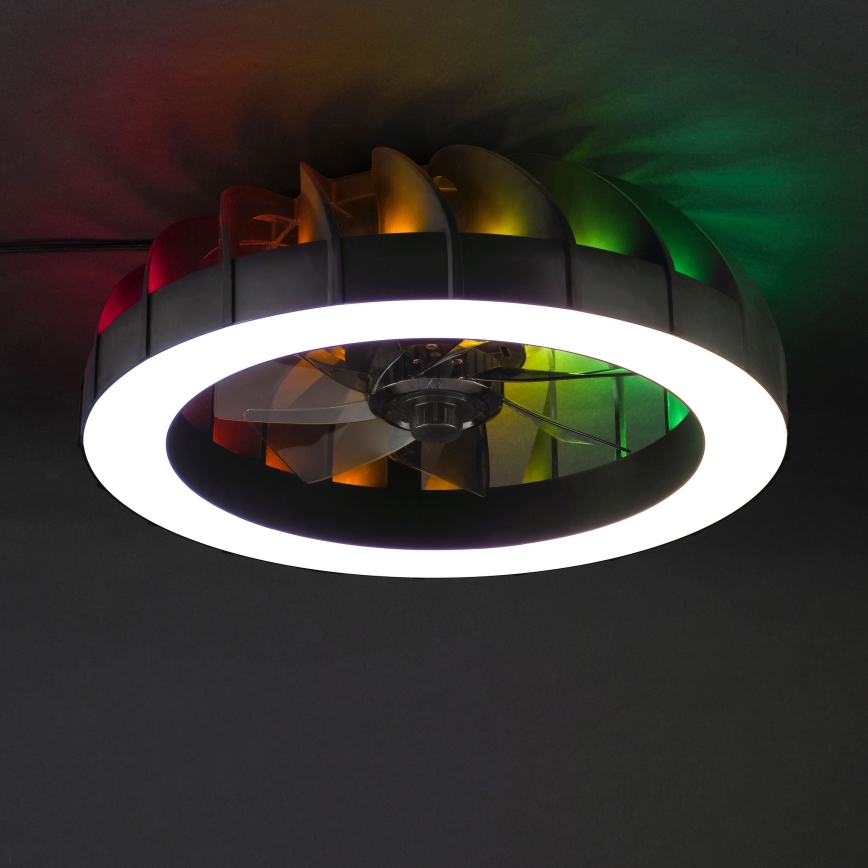 Brilliant - LED RGBW Stmievačná stropná ventilátor s osvetlením FANORA LED/30W/230V 2700-6500K pr. 46 cm čierna + diaľkové ovládanie