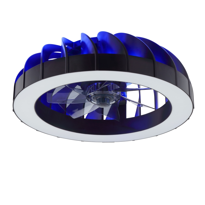 Brilliant - LED RGBW Stmievačná stropná ventilátor s osvetlením FANORA LED/30W/230V 2700-6500K pr. 46 cm čierna + diaľkové ovládanie