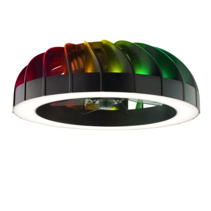 Brilliant - LED RGBW Stmievačná stropná ventilátor s osvetlením FANORA LED/30W/230V 2700-6500K pr. 46 cm čierna + diaľkové ovládanie