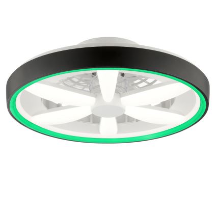 Brilliant - LED RGBW Stmievateľný stropný ventilátor so svetlom GAIANO LED/48W/230V 2700-6500K čierna + diaľkové ovládanie