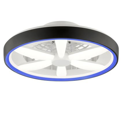 Brilliant - LED RGBW Stmievateľný stropný ventilátor so svetlom GAIANO LED/48W/230V 2700-6500K čierna + diaľkové ovládanie
