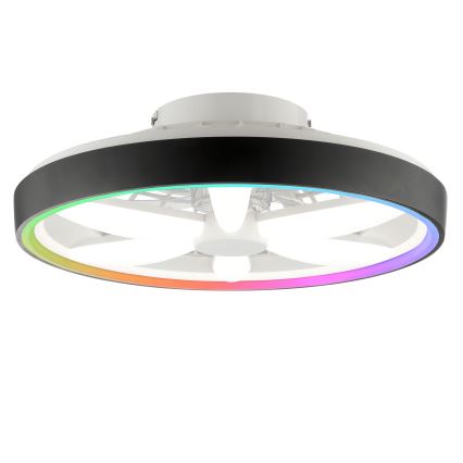 Brilliant - LED RGBW Stmievateľný stropný ventilátor so svetlom GAIANO LED/48W/230V 2700-6500K čierna + diaľkové ovládanie