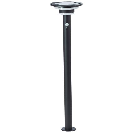 Brilliant - LED Solárna lampa so senzorom GARVINA LED/3W/3,7V 85 cm IP44 čierna