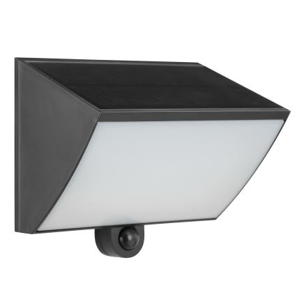 Brilliant - LED solárne nástenné svietidlo so senzorom SIERRA LED/6W/3,7V 2700/4000/6500K 2000 mAh IP54 čierna