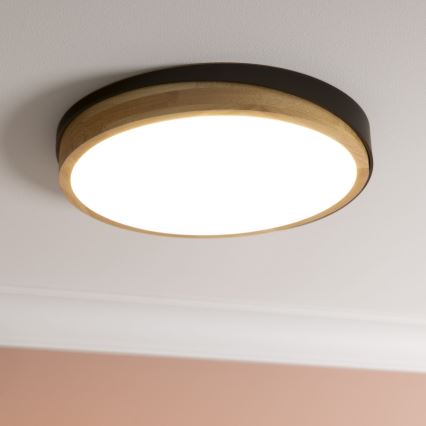 Brilliant - LED Stmievateľné stropné svietidlo BAARLO LED/24W/230V pr. 35 cm čierna/gumovník - FSC certifikované