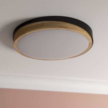 Brilliant - LED Stmievateľné stropné svietidlo BAARLO LED/24W/230V pr. 35 cm čierna/gumovník - FSC certifikované