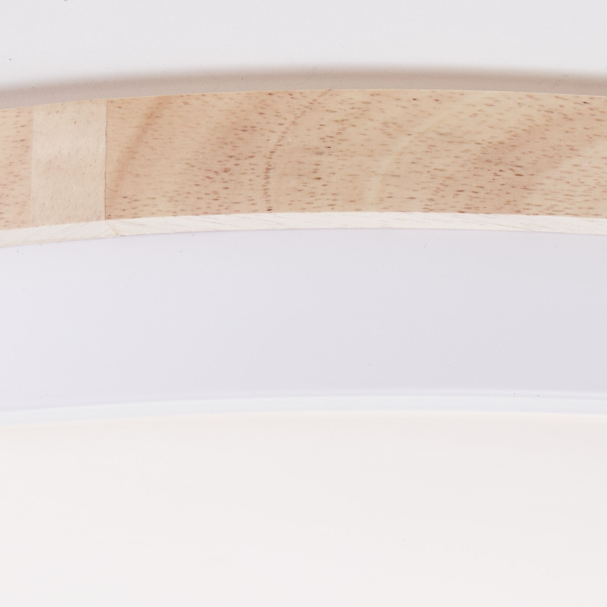 Brilliant - LED Stmievateľné stropné svietidlo BAARLO LED/36W/230V 3000-6500K pr. 50 cm biela/gumovník + diaľkové ovládanie - FSC certifikované