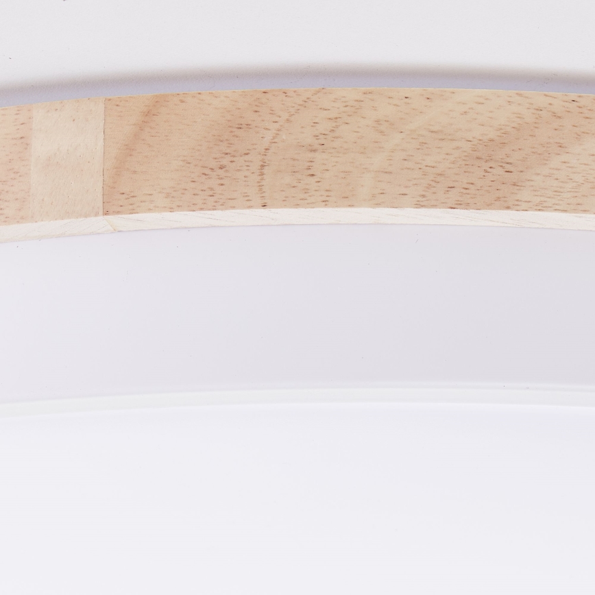Brilliant - LED Stmievateľné stropné svietidlo BAARLO LED/36W/230V 3000-6500K pr. 50 cm biela/gumovník + diaľkové ovládanie - FSC certifikované