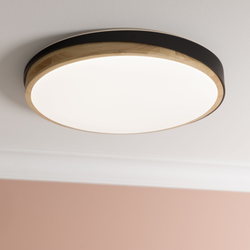 Brilliant - LED Stmievateľné stropné svietidlo BAARLO LED/36W/230V 3000-6500K pr. 50 cm čierna/gumovník + diaľkové ovládanie - FSC certifikované
