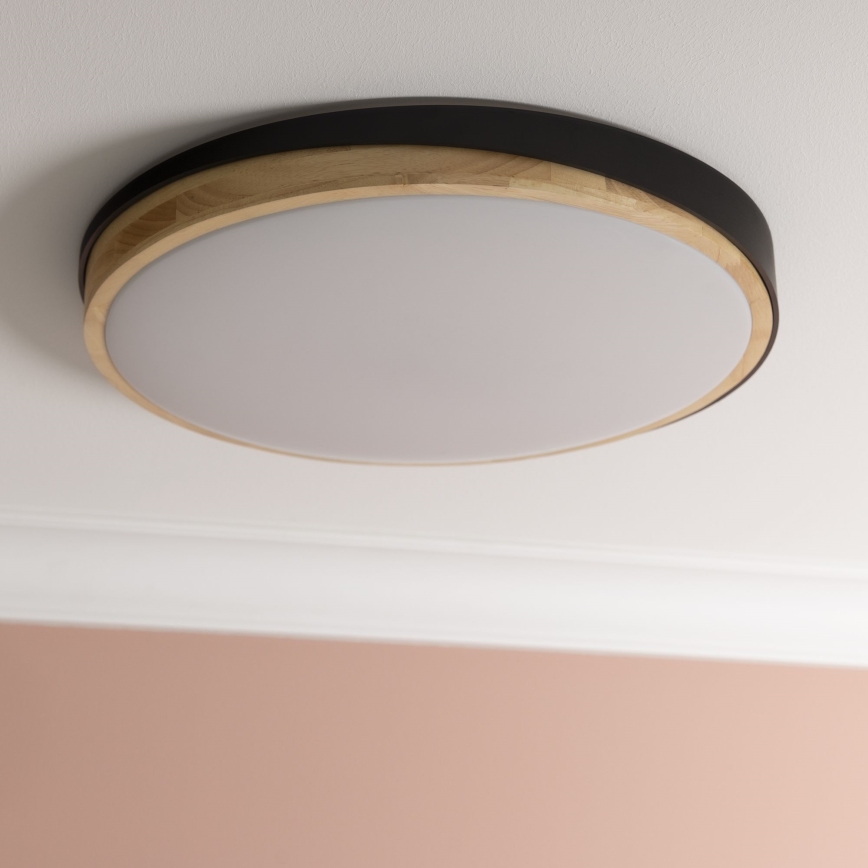 Brilliant - LED Stmievateľné stropné svietidlo BAARLO LED/36W/230V 3000-6500K pr. 50 cm čierna/gumovník + diaľkové ovládanie - FSC certifikované