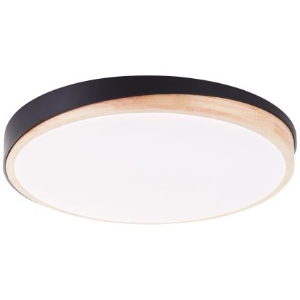 Brilliant - LED Stmievateľné stropné svietidlo BAARLO LED/36W/230V 3000-6500K pr. 50 cm čierna/gumovník + diaľkové ovládanie - FSC certifikované