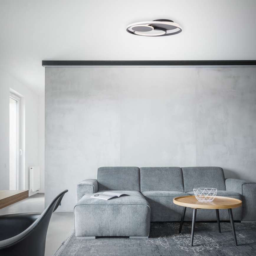 Brilliant - LED Stmievateľné stropné svietidlo RUNDA LED/50W/230V 3000-6500K čierna + diaľkové ovládanie