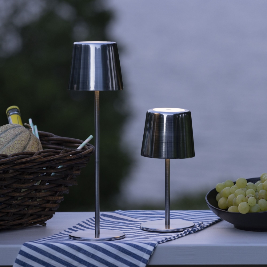 Brilliant - LED Stmievateľná dotyková vonkajšia lampa XAANA LED/4W/5V 3000/4000/6500K 2600 mAh IP44 lesklý chróm