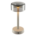 Brilliant - LED stmievateľná nabíjacia dotyková vonkajšia stolová lampa RAZOR LED/2,5W/5V 2700K 2600 mAh IP44 sivá