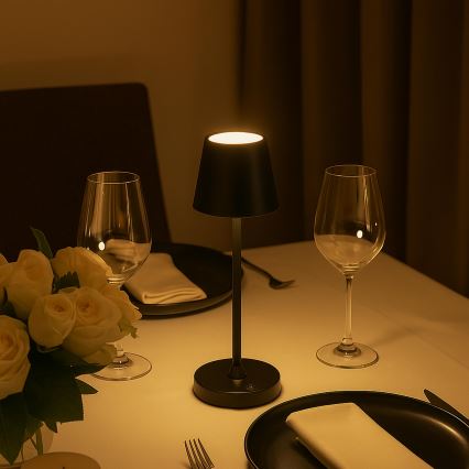 Brilliant - LED stmievateľná dobíjateľná vonkajšia stolová lampa s dotykovým ovládaním ELORA LED/2,5W/5V 2700K 2600 mAh IP44 čierna
