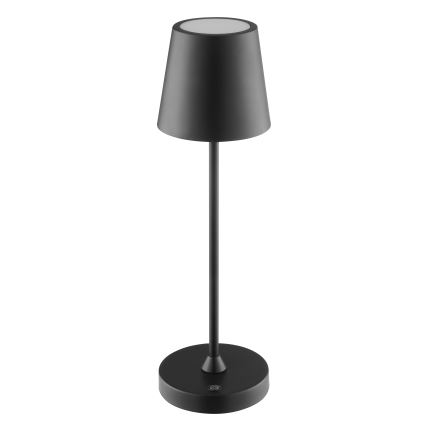 Brilliant - LED stmievateľná dobíjateľná vonkajšia stolová lampa s dotykovým ovládaním ELORA LED/2,5W/5V 2700K 2600 mAh IP44 čierna