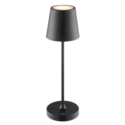Brilliant - LED stmievateľná dobíjateľná vonkajšia stolová lampa s dotykovým ovládaním ELORA LED/2,5W/5V 2700K 2600 mAh IP44 čierna