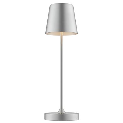 Brilliant - LED stmievateľná dobíjateľná dotyková vonkajšia stolná lampa ELORA LED/2,5W/5V 2700K 2600 mAh IP44 strieborná