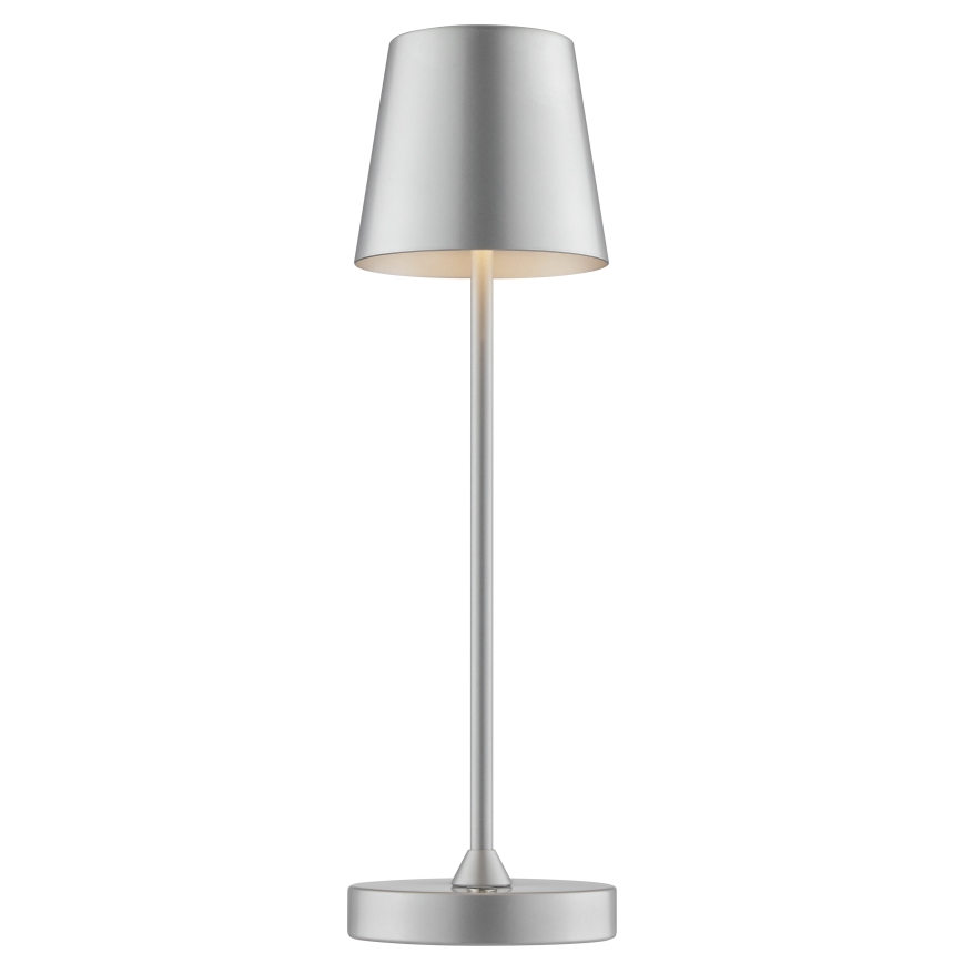 Brilliant - LED stmievateľná dobíjateľná dotyková vonkajšia stolná lampa ELORA LED/2,5W/5V 2700K 2600 mAh IP44 strieborná