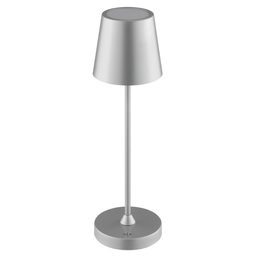 Brilliant - LED stmievateľná dobíjateľná dotyková vonkajšia stolná lampa ELORA LED/2,5W/5V 2700K 2600 mAh IP44 strieborná