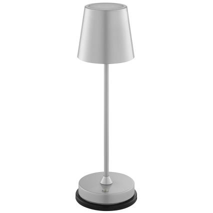 Brilliant - LED stmievateľná dobíjateľná dotyková vonkajšia stolná lampa ELORA LED/2,5W/5V 2700K 2600 mAh IP44 strieborná