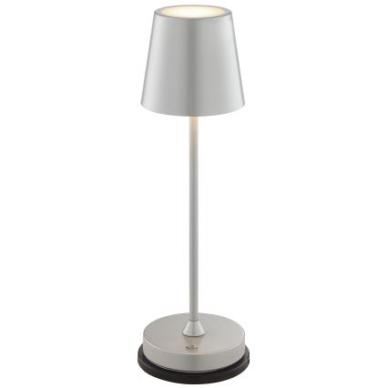 Brilliant - LED stmievateľná dobíjateľná dotyková vonkajšia stolná lampa ELORA LED/2,5W/5V 2700K 2600 mAh IP44 strieborná