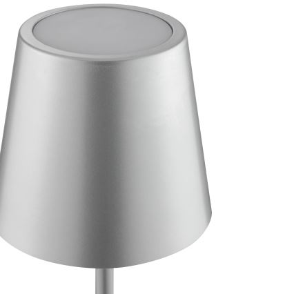 Brilliant - LED stmievateľná dobíjateľná dotyková vonkajšia stolná lampa ELORA LED/2,5W/5V 2700K 2600 mAh IP44 strieborná