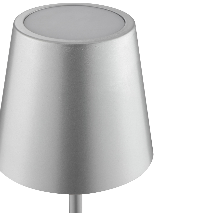Brilliant - LED stmievateľná dobíjateľná dotyková vonkajšia stolná lampa ELORA LED/2,5W/5V 2700K 2600 mAh IP44 strieborná