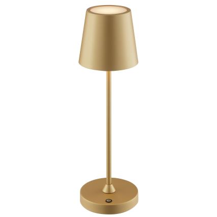 Brilliant - LED stmievateľná nabíjateľná dotyková vonkajšia stolová lampa ELORA LED/2,5W/5V 2700K 2600 mAh IP44 zlatá