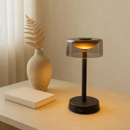 Brilliant - LED stmievateľná nabíjateľná dotyková vonkajšia stolová lampa RAZOR LED/2,5W/5V 2700K 2600 mAh IP44 čierna