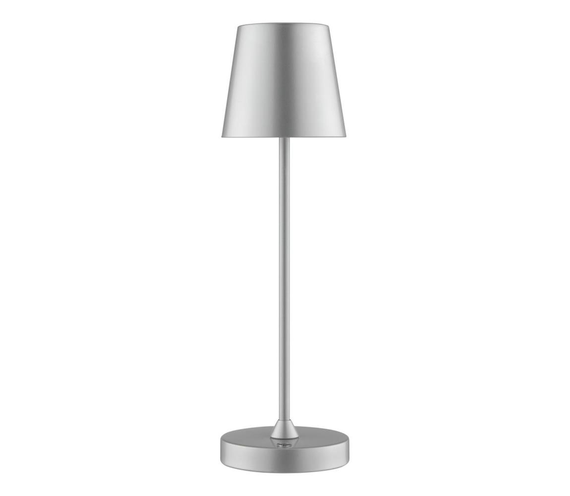 Brilliant - LED stmievateľná nabíjateľná dotyková stolová lampa ELORA LED/2,5W/5V 2700K IP44 strieborná G60245/58