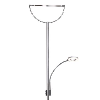 Brilliant - LED Stmievateľná stojacia lampa DEMIAN 2xLED/12W/230V lesklý chróm