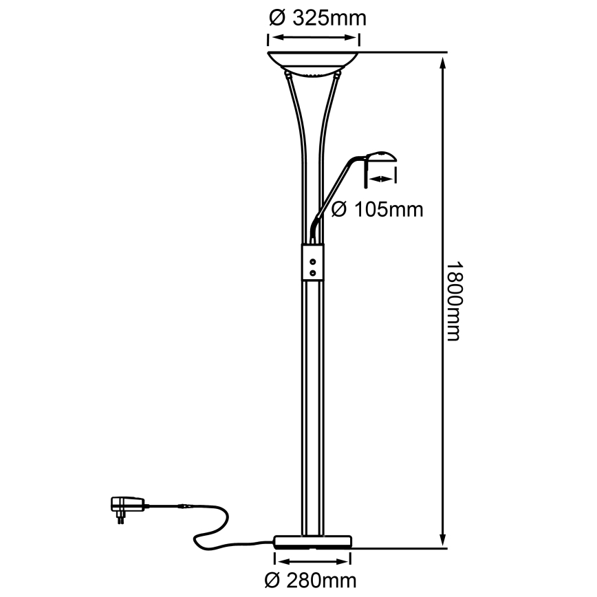 Brilliant - LED stmievateľná stojacia lampa FINN 2xLED/13W/230V matný chróm