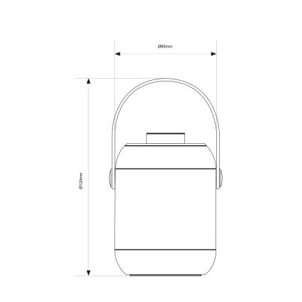 Brilliant - LED Stmievateľná vonkajšia stolná lampa GEMMA LED/1,9W/5V 1800 mAh IP44 biela