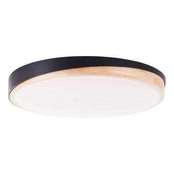 Brilliant - LED Stmievateľné stropné svietidlo BAARLO LED/36W/230V 3000-6500K pr. 50 cm čierna/gumovník + diaľkové ovládanie - FSC certifikované