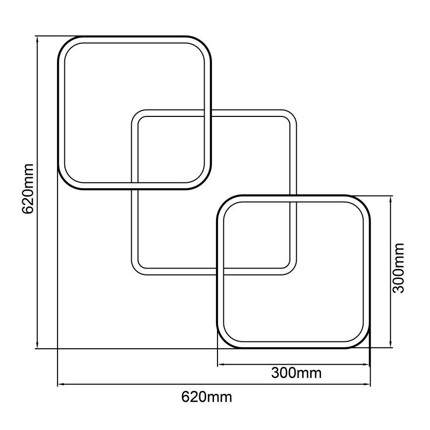 Brilliant - LED Stmievateľné stropné svietidlo DENNET LED/40W/230V 3000K 62x62 cm