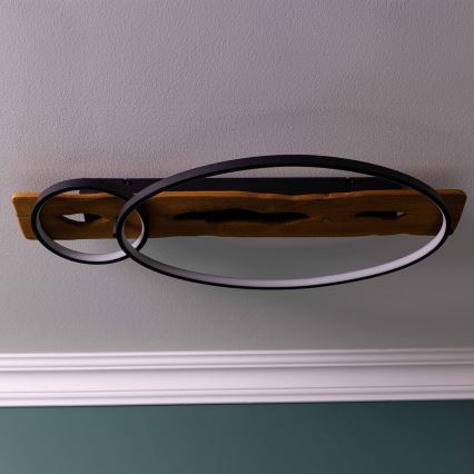 Brilliant - LED stmievateľné stropné svietidlo PIRUS LED/30W/230V 30x70 cm kaučukové drevo