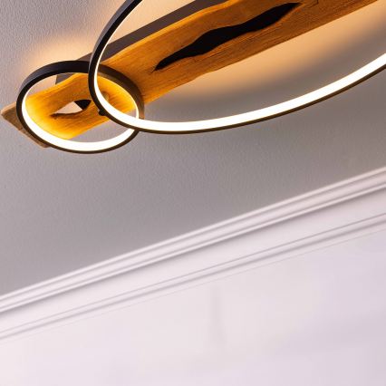 Brilliant - LED stmievateľné stropné svietidlo PIRUS LED/30W/230V 30x70 cm kaučukové drevo