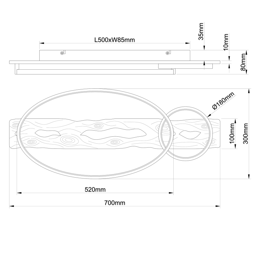 Brilliant - LED stmievateľné stropné svietidlo PIRUS LED/30W/230V 30x70 cm kaučukové drevo