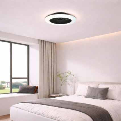 Brilliant - LED stmievateľné stropné svietidlo s ventilátorom MONTERO LED/20W/230V 2700-6500K priemer 42 cm čierne + diaľkové ovládanie