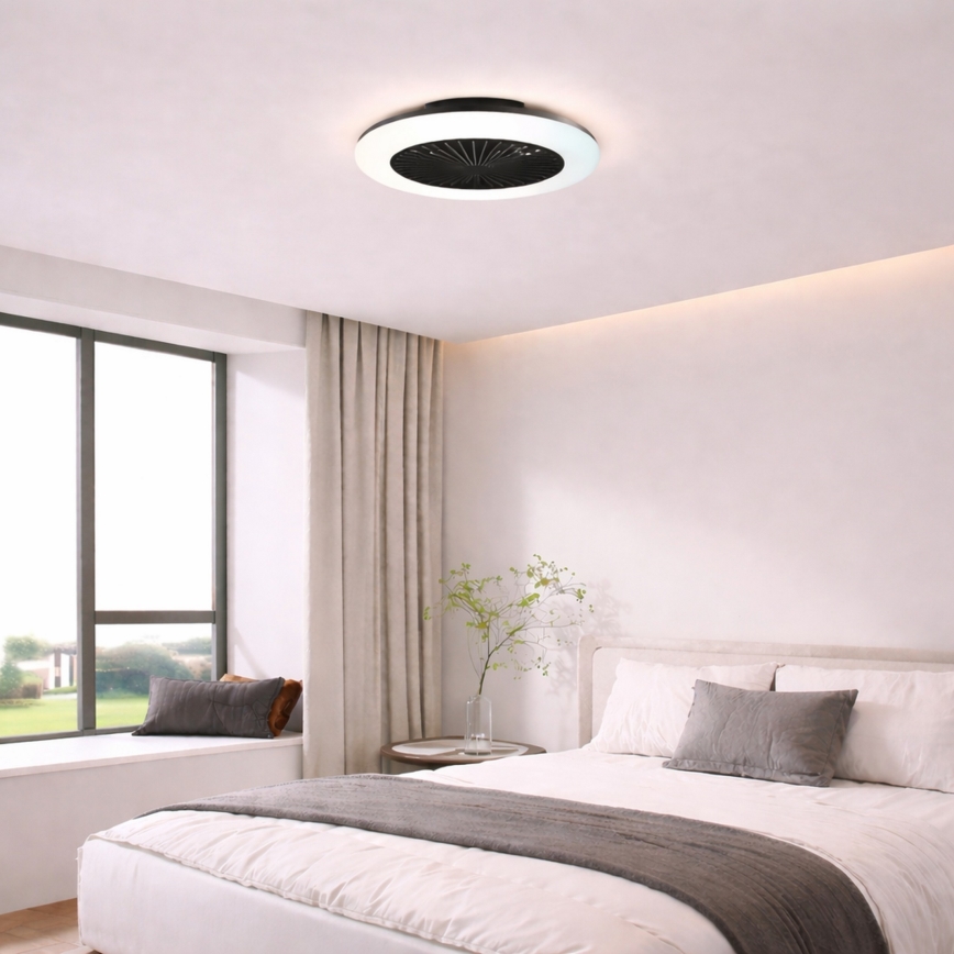 Brilliant - LED stmievateľné stropné svietidlo s ventilátorom MONTERO LED/20W/230V 2700-6500K priemer 42 cm čierne + diaľkové ovládanie