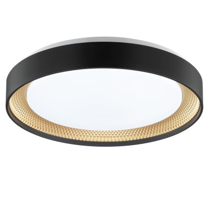 Brilliant - Stmievané stropné LED svietidlo WALDO LED/24W/230V 3000–6500K priemer 38,5 cm čierne/zlaté + diaľkové ovládanie