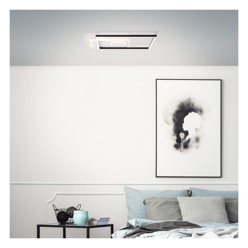 Brilliant - LED Stmievateľné stropné svietidlo IORGO LED/40W/230V 3000K 43,5x43,5 cm biela/čierna