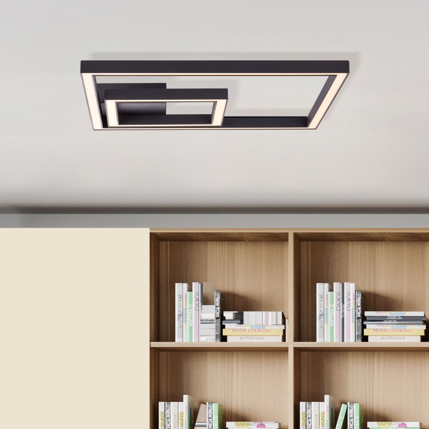 Brilliant - LED Stropné svietidlo QUON LED/24W/230V 3000K 40x40 cm čierna