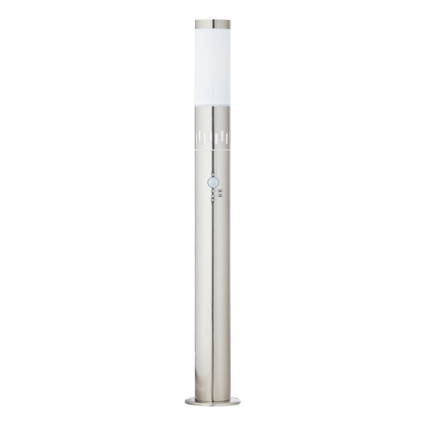 Brilliant - LED Vonkajšia lampa so senzorom LEIGH LED/0,9W/230V + 1xE27/11W 80 cm IP44 lesklý chróm