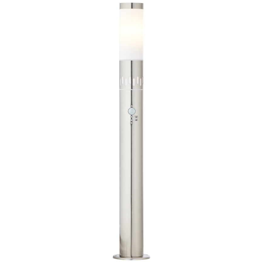 Brilliant - LED Vonkajšia lampa so senzorom LEIGH LED/0,9W/230V + 1xE27/11W 80 cm IP44 lesklý chróm